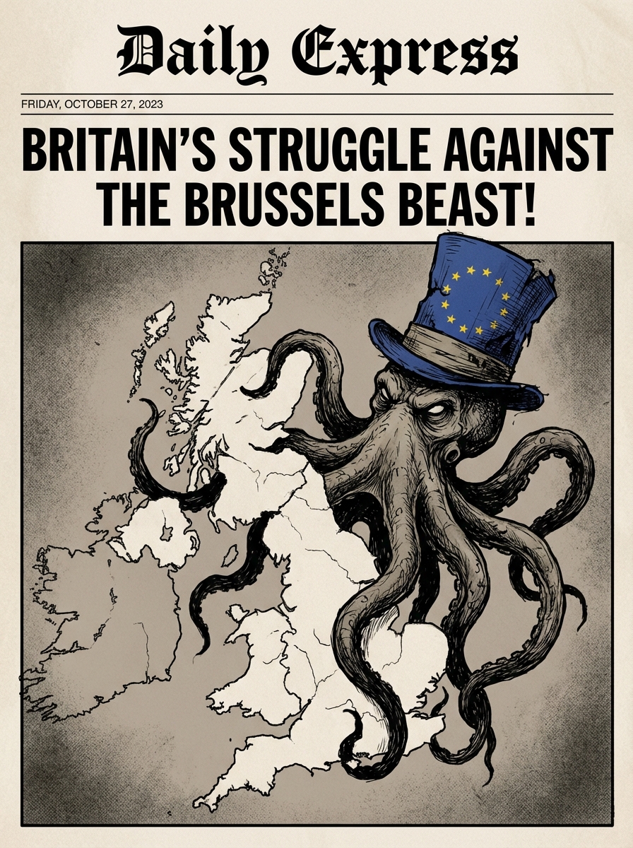 EU Monster wrapping Britain