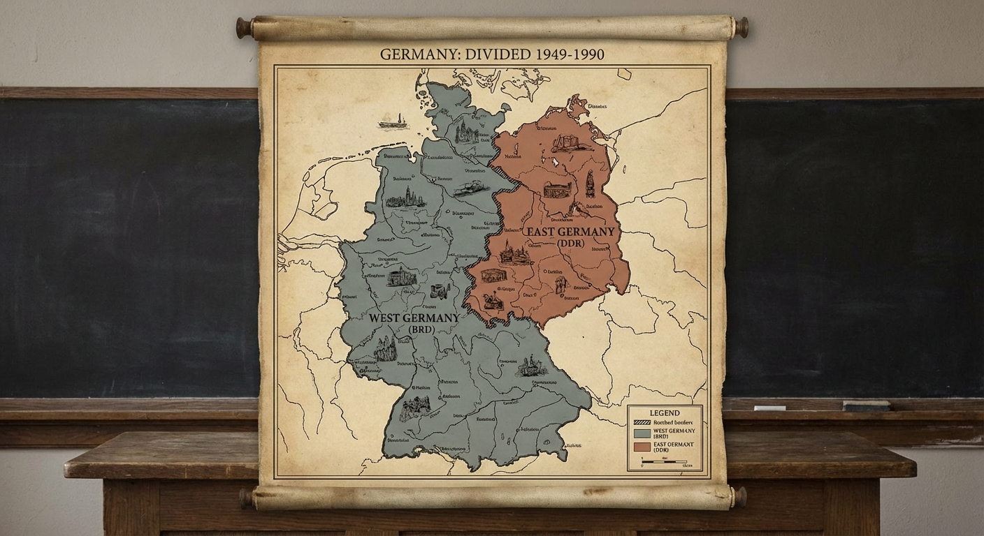 Historical Map: Division of Germany 1949