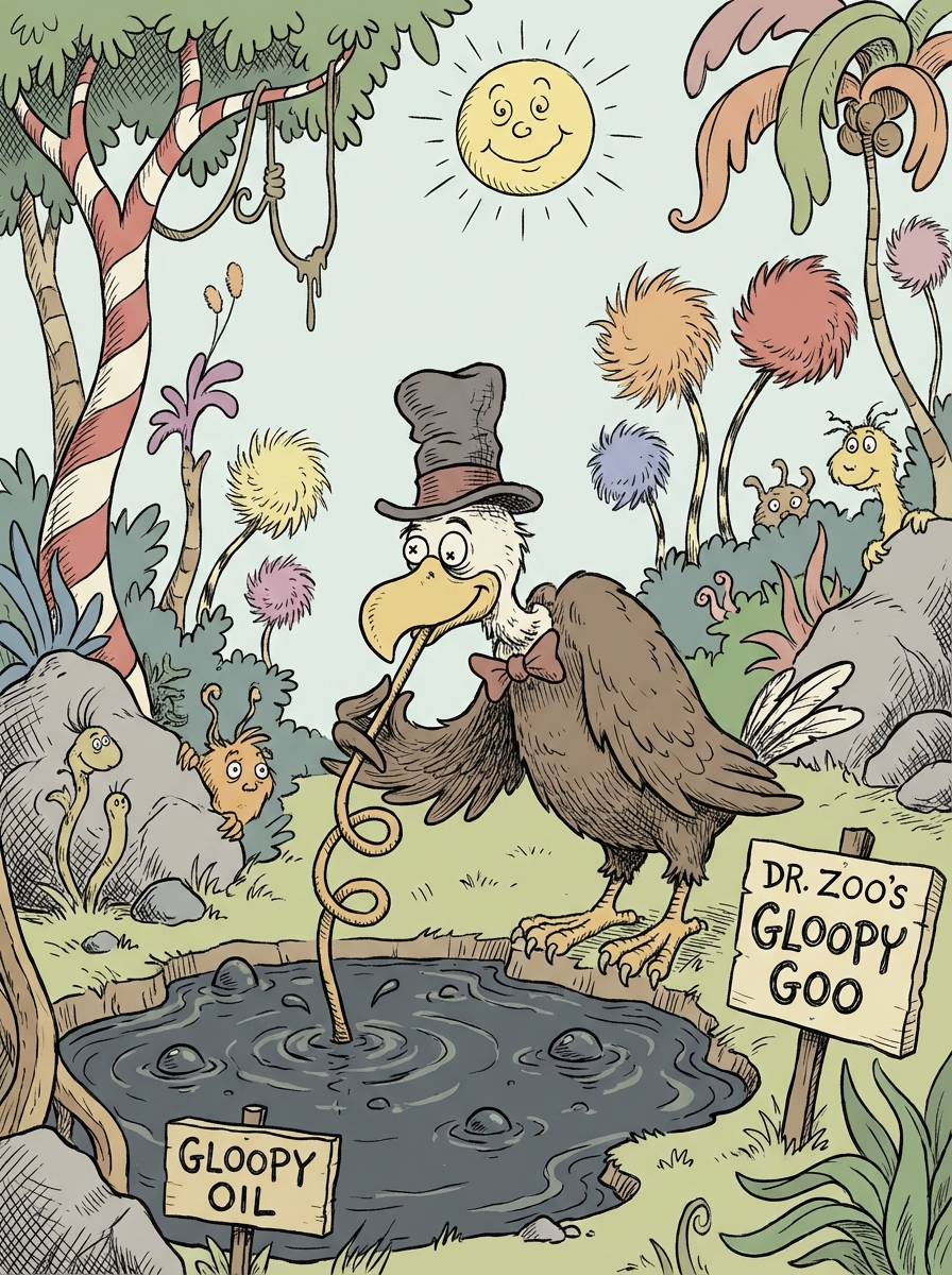 Eagle trying to slurp oil from a jungle